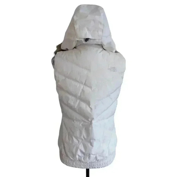 𝅺The North  Face Furallure Vest 600 Down Fill Faux Fur Removable Hood White XS - Picture 3 of 14